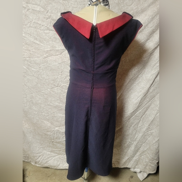 Perfect pinup dress navy red Stop Staring L - Picture 9 of 10